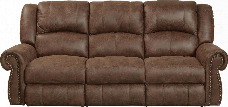 Westin Collection 61051 1304-59/3304-59 90" Powe Rreclining Sofa With Faux Leather Upholstery Rolled Arms Usb Port And Decorative Nailhead In