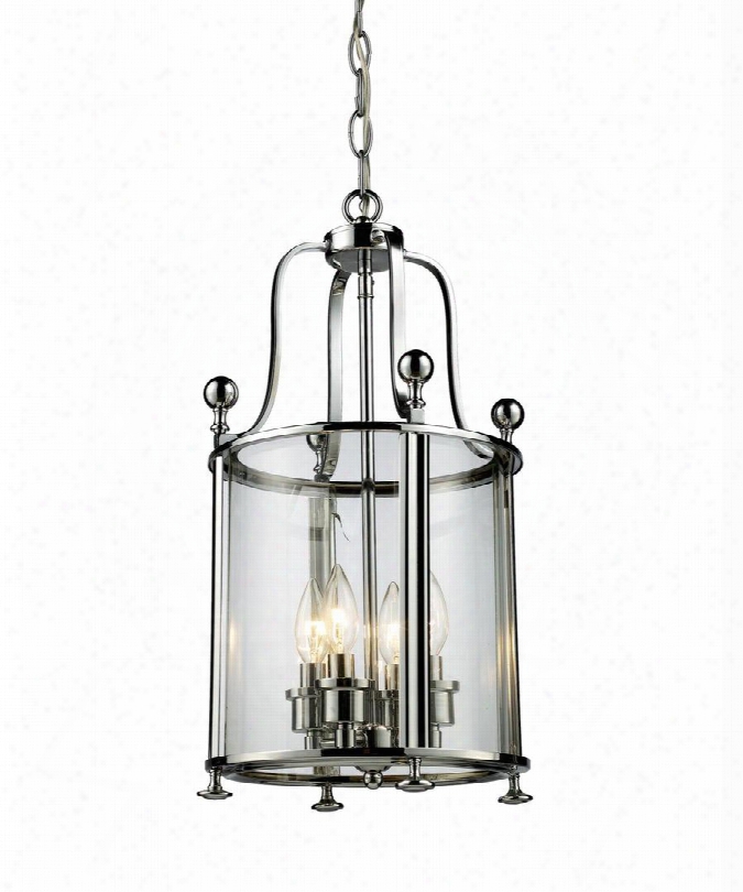 Wyndham 134-4 11.5" 4 Light Pendant Period Inspired Old World Gothichave Steel Frame With Chrome Finish In