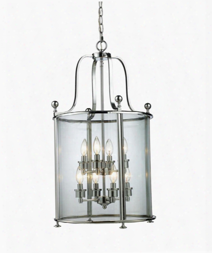 Wyndham 134-8 18" 8 Light Pendant Period Inspired Old World Gothichave Steel Frame With Chrome Finish In