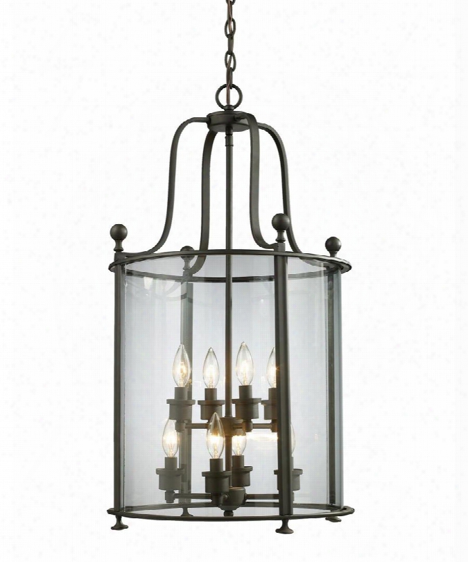 Wyndham 135-8 18" 8 Lig Ht Pendant Period Inspired Old World Gothichave Steel Frame With Bronze Finish In