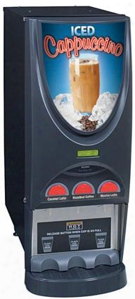 36900.0026 Imix-3 Ic Iced Cappuccino Cold Beverage System With 3 Hoppers 4.4gal Hot Water Tank Three 8lbs Hoppers Led Lighted Front Graphics High Speed