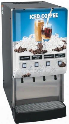 37300.0020 Jdf-4s Lit Door 4 Flavor Cold Beverage System With Led Light Graphics Push Button Portion Control Quick Dispense 18lbs. Ice Bank Door Lock
