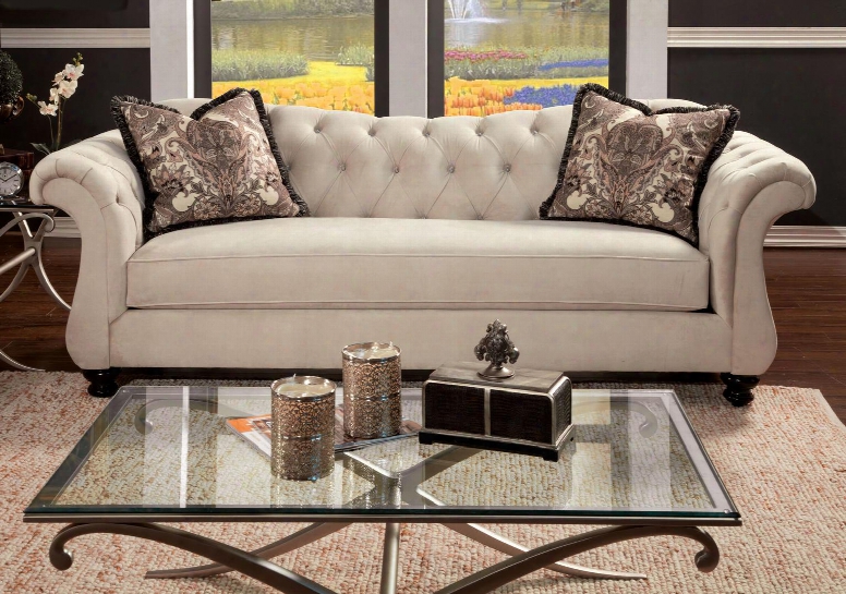 Antoinette Collection Sm2221-sf 96" Sofa In The Opinion Of Rolled Arms Reverse Camelback Design And Deep Tufting In