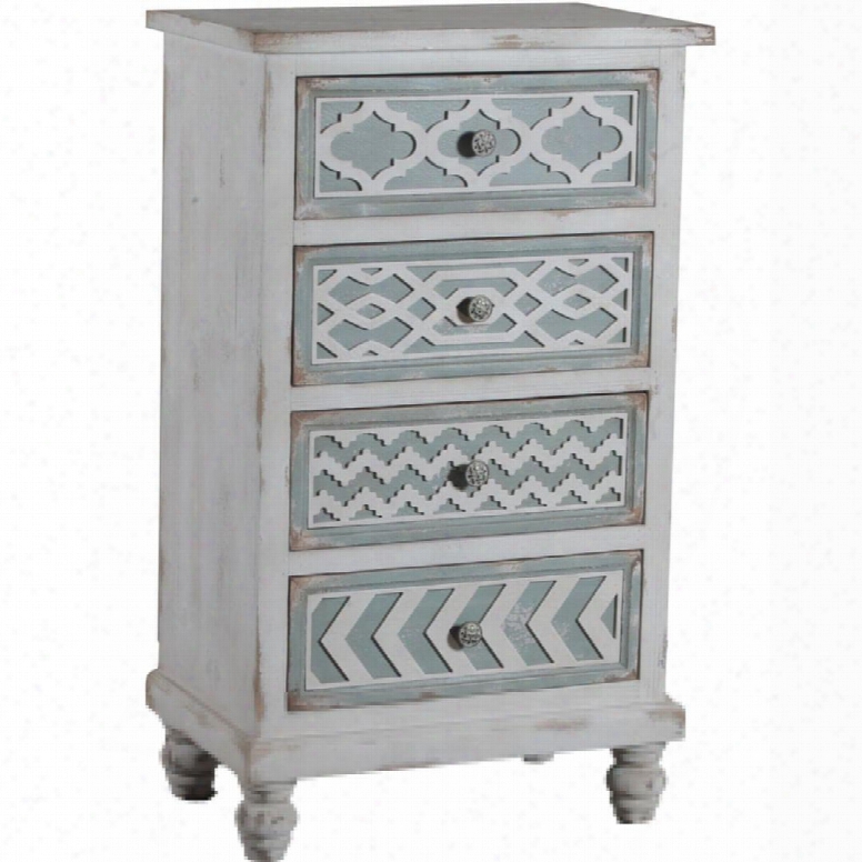 Aubrey Collection 14a2021ch 24" Chest With Four Deep Drawers Turned Legs And Classic Sytled Pulls In Distressed