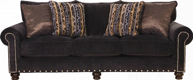 Avery Collection 3261-03-1724-53/2345-53 96" Sofa Wit Hnail Head Accents Rolled Arms And Chenille Fabric Upholstery In