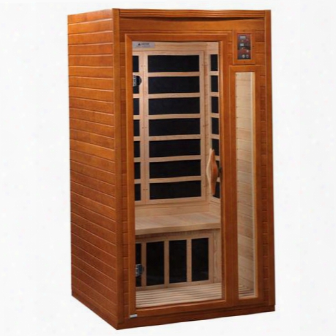 Barcelona Edition Dyn-6106-01 73" Far Infrared Sauna With 2 Person Capacity 6 Carbon Heating Elements Interior And Exterior Led Control Panel And Natural