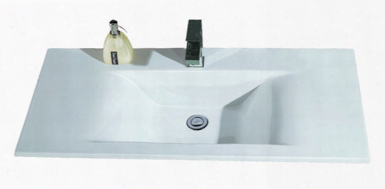 Bb128 40" Ceramic Rectangular Drop In Sink With Porcelain And 1 3/8 Diameter Predrilled Hole In