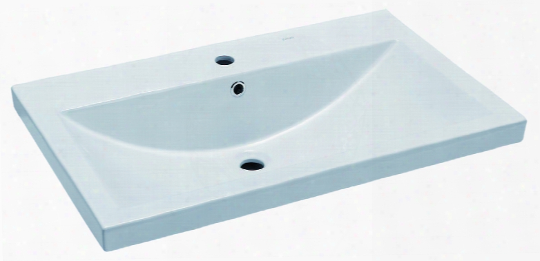 Bh001 Ceramic Rect Angular Drop In Sink With Porcelain Sleek Modern Design And 1 3/8 Diameter Predrilled Hole In