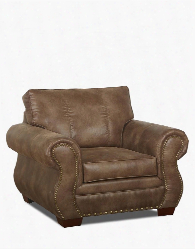 Blackburn Collection K14310-c-pt 43" Chair Withr Olled Arms Nail Head Trim And Polyester Fabric Upholstery In Padre