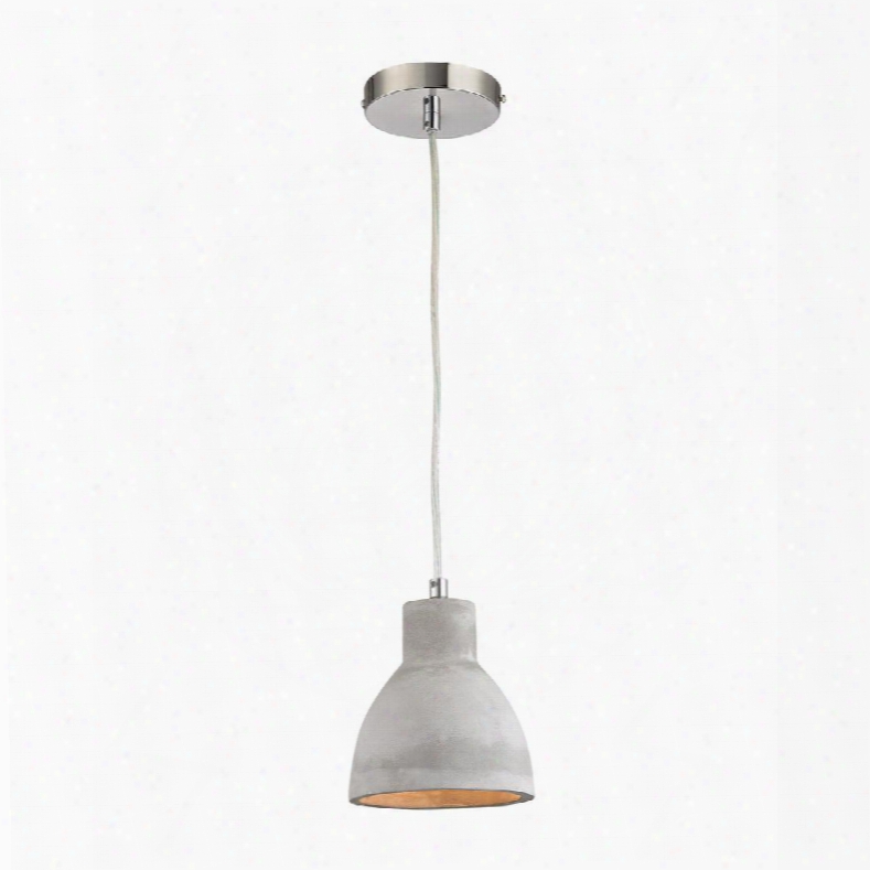 Brut Collection D2951 6" Ceiling Light With 1 Light Pendant E12 Bulb Type Metal And Ul Listed Round Shape Concrete Construction In Polished Concrete