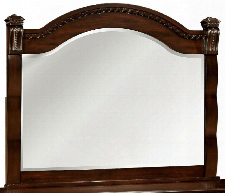 Burleigh Collection Cm7791m 47" X 42" Mirror With Beveled Edges Solid Wood And Wood Veneers Frame Construction In Cherry