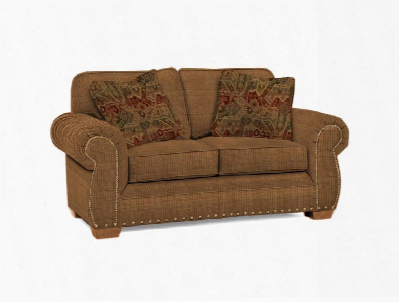 Cambridge Collection 5054-1q1/8298-12/8296-79 68" Loveseat With Fabric Upholstery Rolled Arms Nail Head Trim And Casual Style In Yellow With Attic Heirlooms