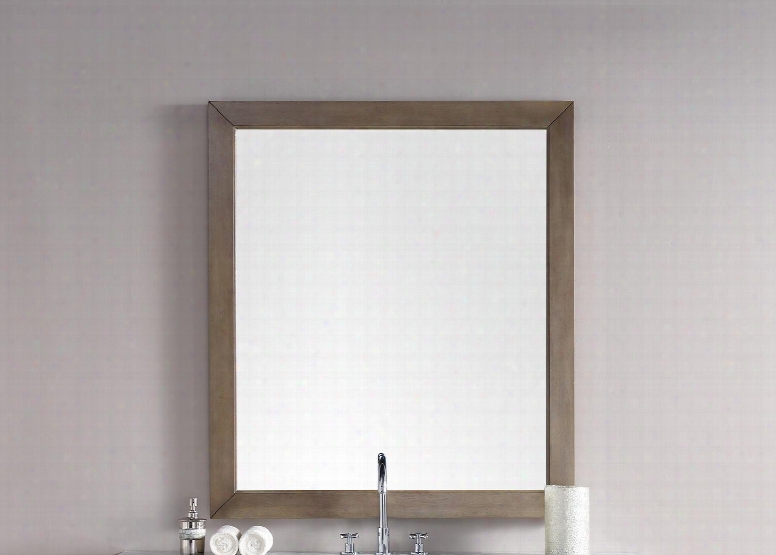 Chicago Collection 305-m48-www 48" X 42" Mirror With Beveled Glass And Acacia Solids In Whitewashed