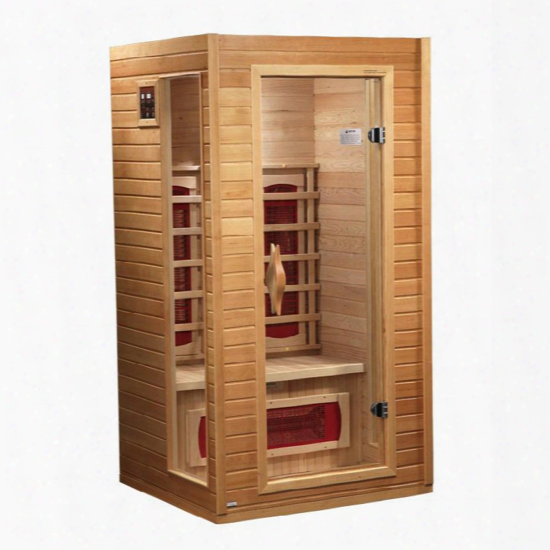 Cindy Edition Dyn-9101-01 73" Far Infrared Sauna With 1-2 Person Capacity Interior And Exterior Led Control Panel 4 Ceramic Heating Elements And Mp3