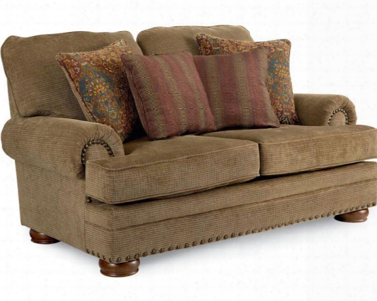 Cooper Collection 732-20/1317-21/1323-40 75" Stationary Loveseat With Fabric Upholstery Rolled Arms Nail Head Accents And Traditional Style In Applause