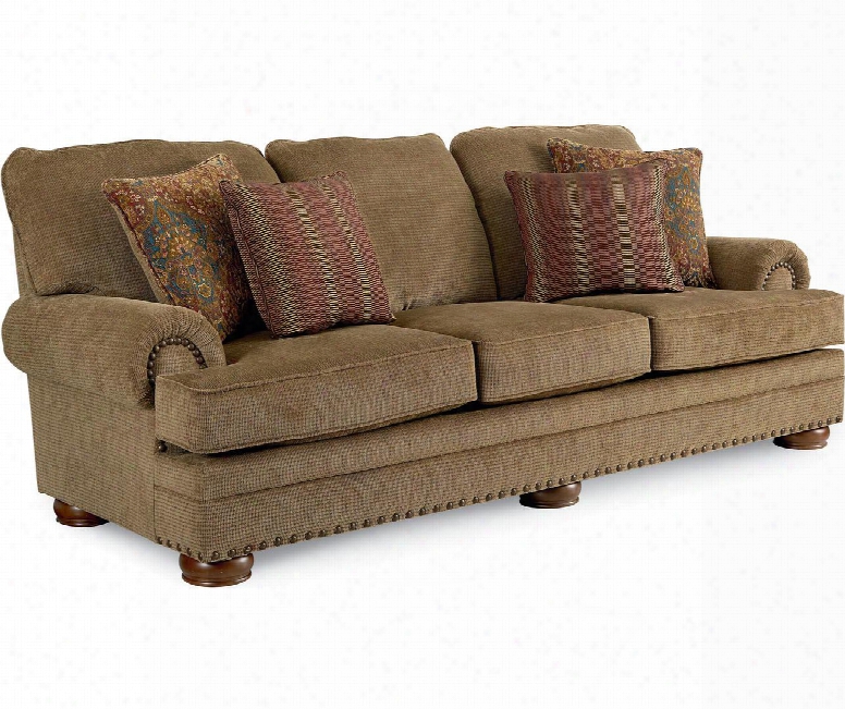 Cooper Collection 732-30/1317-21/1323-40 101" Stationary Sofa With Fabric Upholstery Rolled Arms Nail Head Accents And Traditional Style In Applause