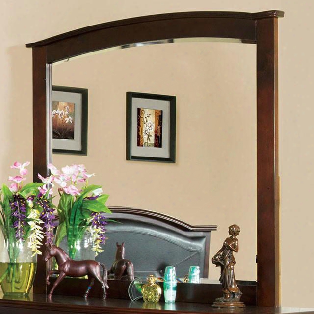 Crest View Collection Cm7599m 42& Quot; X 40" Mirror With Beveled Edges Rectangle Shape Replicated Wood Grain And Solid Wood Construction In Brown Cherry