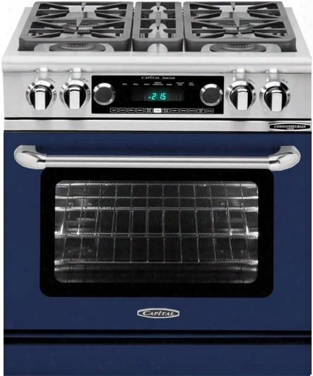 Csb304dn 30" Connoisseurian Series Natural Gas Dual Fuel Range Wiht 4 Sealed Burners Moto-rotis Meat Probe And Flex-roll Oven Racks In Cobalt