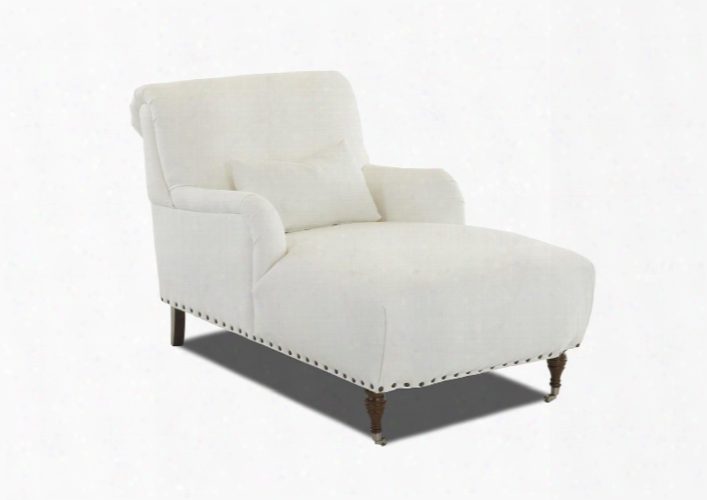 Dapper Collection 2010-chase-bn 63" Chaise With Rolled High Back Accent Pillow And Nail Head Trim In Bihar