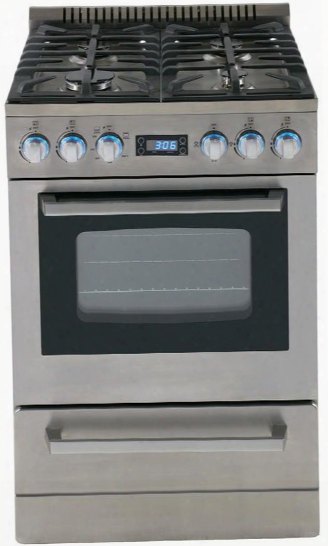 Dgr24p3s 24" Gas Range With Sealed Burner Cast Iron Grates Waist High Broil In