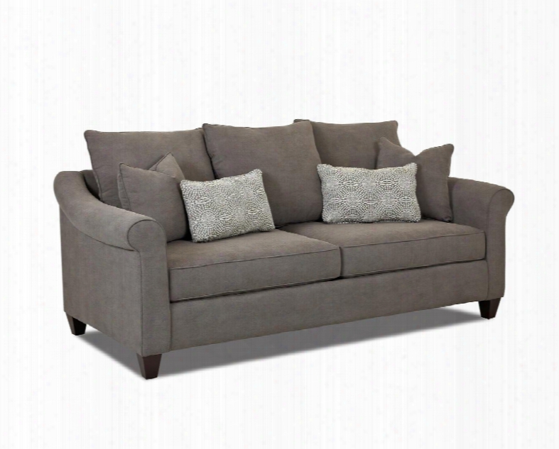 Diego Collection K30300-s-mc-js-mc 88" Sofa With Rolled Arms Two Kidney Pillows Two Arm Pillows Welted Details And Fabric Upholstery In Maze