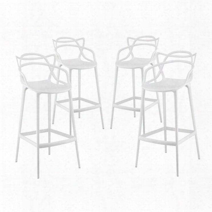 Eei-2402-whi-set Entangled Bar Stool Set Of 4 In