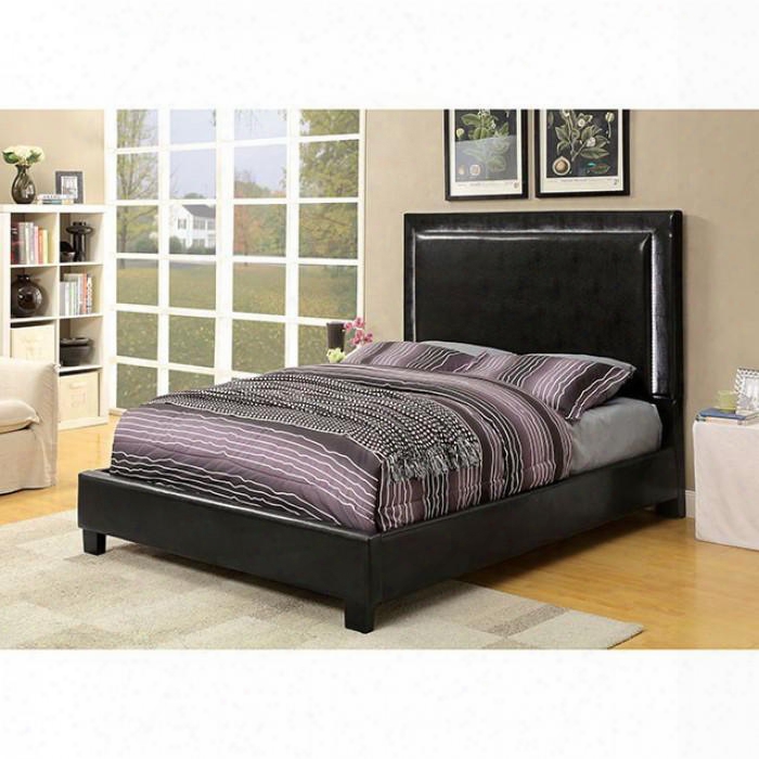 Erglow Ii Collection Cm7696t-bed Twin Size Bed With Slat Kit Included Led Light Trim On Headboard Touch Switch And Padded Leatherette Upholstery In Espresso