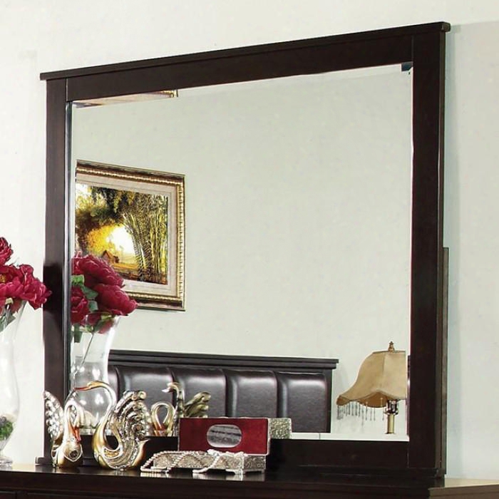 Fontes Collection Cm7118m  40" X 40" Mirror With Square Shape Frame Beveled Glass And Solid Wood Construction In