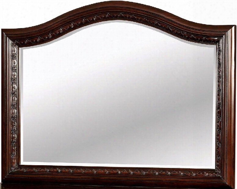 Fort Worth Collection Cm7858m 50" X 39" Mirror With Beveled Edges Wealthy Wood And Wood Veneers Frame Construction In Dark Cherry