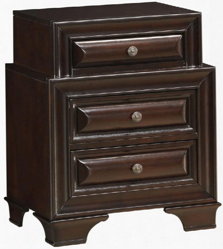 G8800 Collection G8875-n 24" Nightstand With 3 Dovetailed Drawers Solid Wood And Veneer Surfaces In Cappuccino