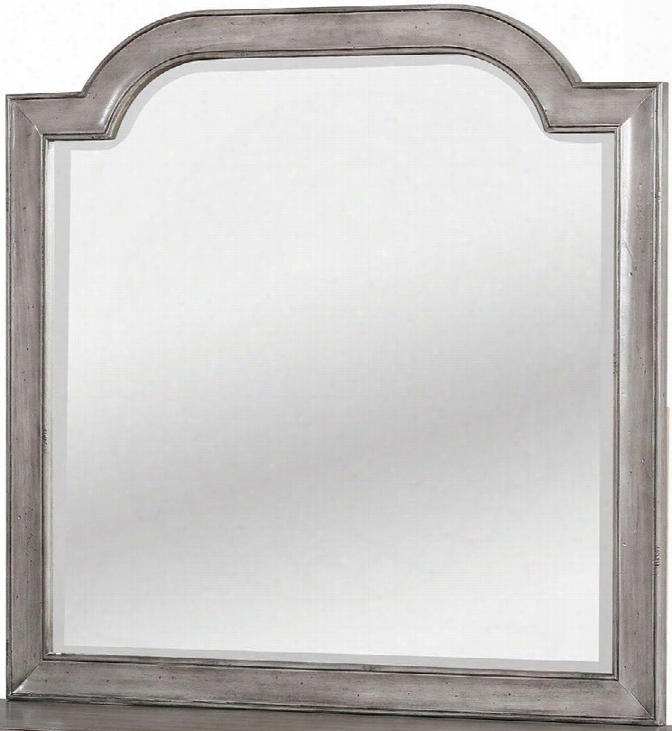 Ganymede Collection Cm7855m 40" Mirror With Beveled Edge Solid Wood And Wood Veneers Construction In Grey