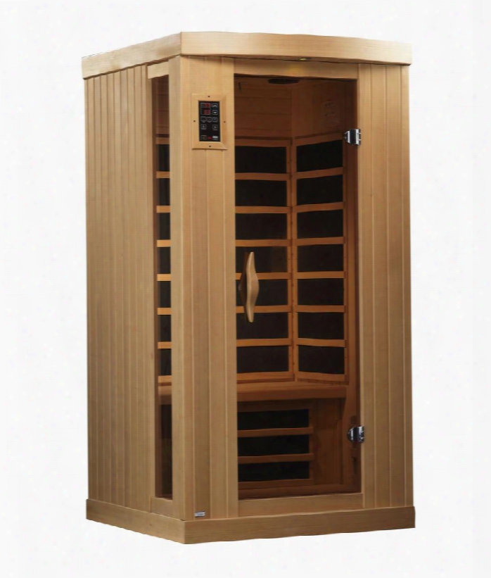 Gdi-6154-01 77" Near Zero Emf Far Infrared Sauna With 1-2 Person Capacity 6 Carbon Heating Elements  Exterior Ambient Lighting And Led Control