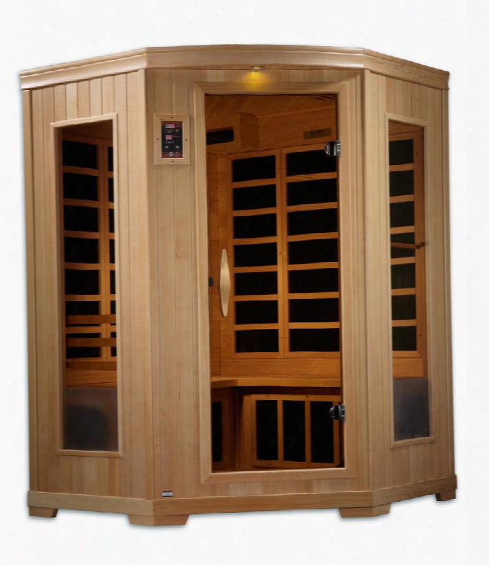 Gdi-6235-02 77" Low Emf Far Infrared Sauna With 3 Person Capacity 10 Carbon Heating Elements Exterior Accent Lighting Radio With Auxiliary Connector And