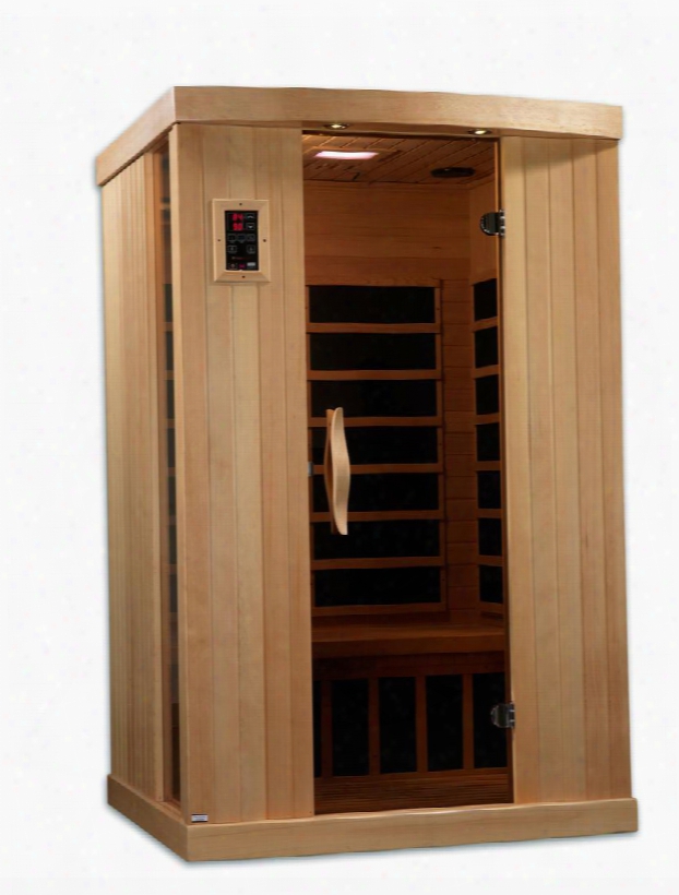 Gdi-6254-01 77" Near Zero Emf Far Infrared Sauna With 2 Person Capacity 6 Carbon Heating Elements Exterior Ambient Lighting And Radio With Cd And Mp3