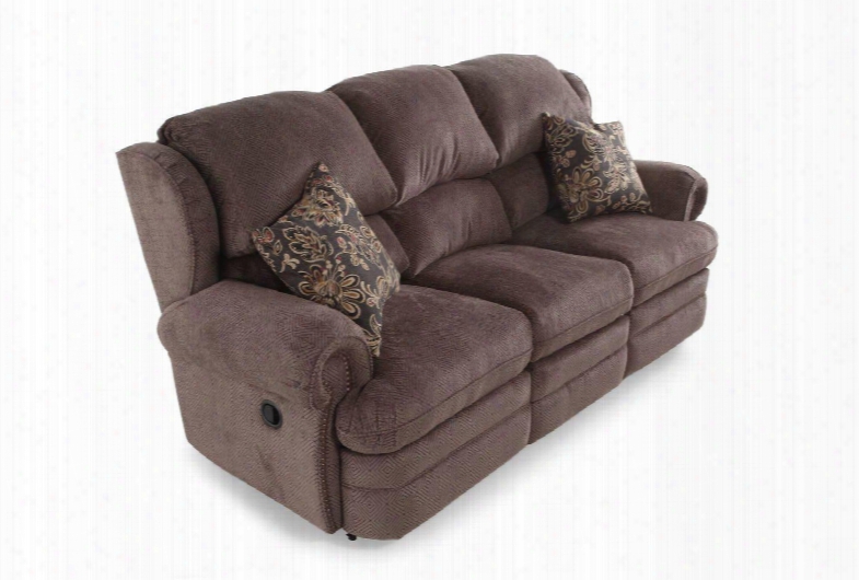 Hancock Collection 203-39/1426-14/1241-13 86" Double Reclining Sofa With Fabric Upholstery Rolled Arms Nail Head Trim And Traditional Style In Viper