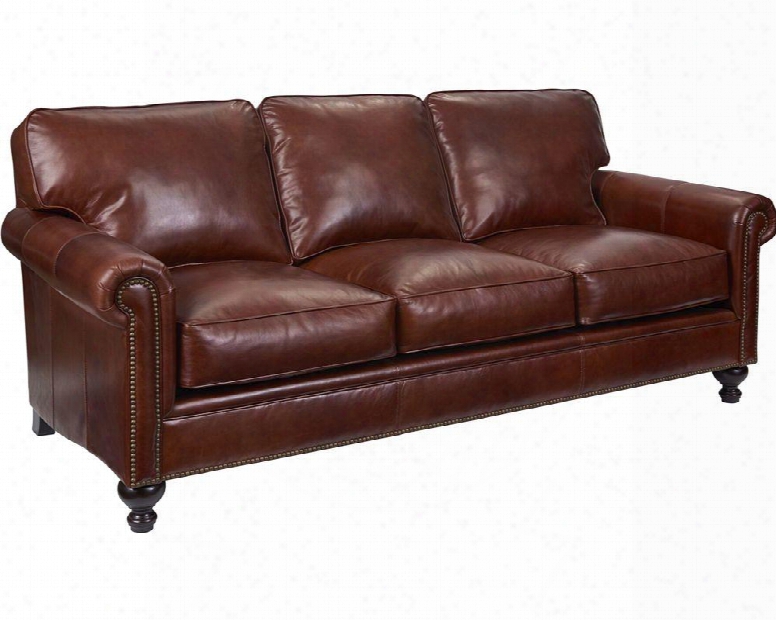 Harrison Collection L6751-3q/0015-79 84" Sofa With Leather Upholstery Nail Head Trim Rolled Arms And Traditional Style In Brown With Affinity