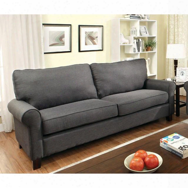 Hensel Collection Cm6760gy-sf 83" Sofa With Rolled Arms Fabric Upholstery And Block Feet In