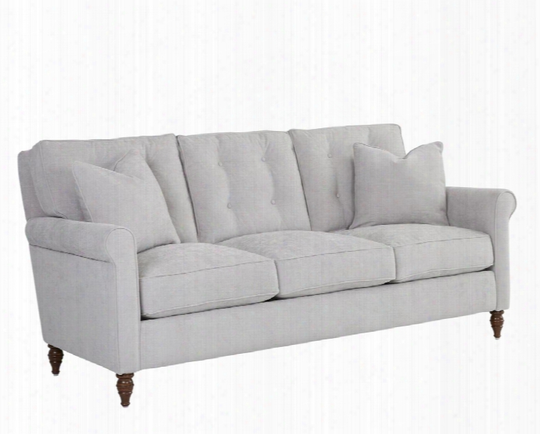 Hol Land Collection D84000-s-eg 85" Sofa With Rolled Arms Down Blend Cushions And Turned Legs In Edwin