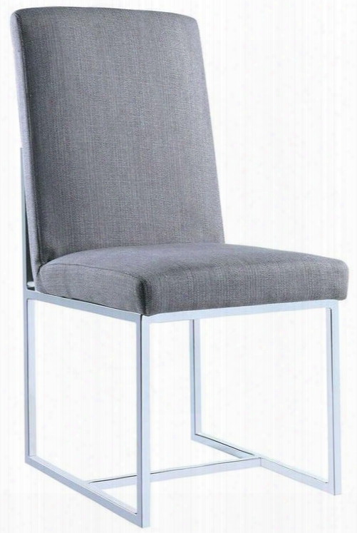 Jackson Collection 107143 40" Side Chair With Sled Base Stainless Steel Construction And Fabric Upholstery In Grey