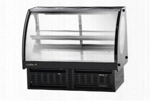 Kcd48 48" Counter-top Deli Case Curved Glass With 2 Doors 5.8 Cu. Ft. Capacity Led Lamps Digital Display Glass In