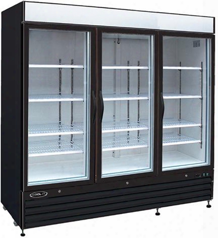 Kgf72dv Triple Glass Door Freezer With 72 Cu. Ft. Capacity 1.5 Hp Led Lighting Digital Temperature Display In