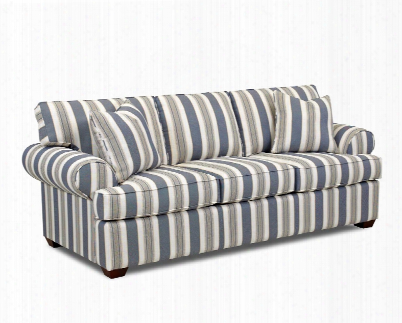 Lady Collection 73870m-s-cbb 89" Sofa With Rolled Arms Tapered Block Feet Two Arm Pillows And Fabric Upholstery In Cayman