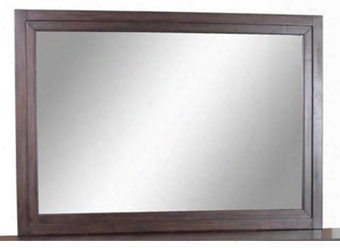 Lancaster Collection 204294 54" X 38" Mirror With Beveled Edge Rectangle Shape Solid Mahogany Wood And Acacia Veneer Materials In Acacia Cocoa