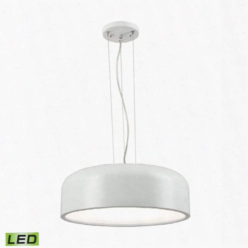 Lc2201-n-30 Kore 1 Light Led Pendant In White With Acrylic