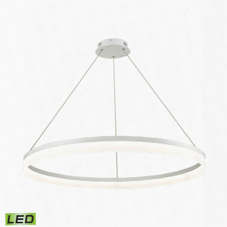 Lc2401-n-30 Cycloid 1 Light Led Pendant In Matte White With Acrylic Diffuser -