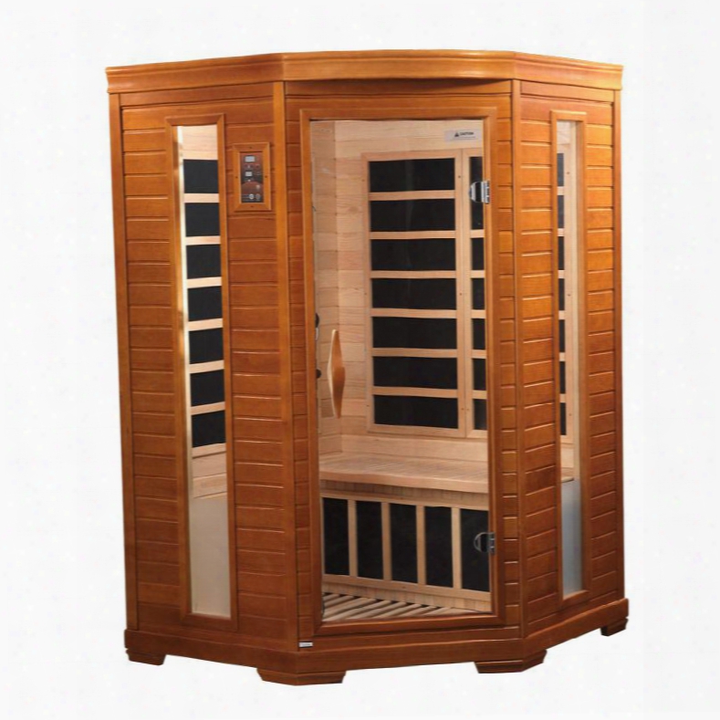 Lemans Edition Dyn-6225-02 76" Far Infrared  Sauna With 2 Person Capacity 7 Carbon Heating Elements Led Control Panel Radio With Cd And Mp3 Auxiliary Socket