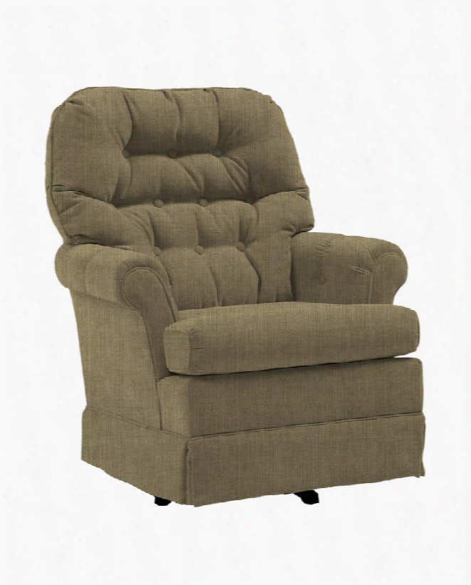 Marla Collection 1559-21529 Swivel Rocker With Button Tufted Details Rolled Arms And Hardwood Frame In Chrome