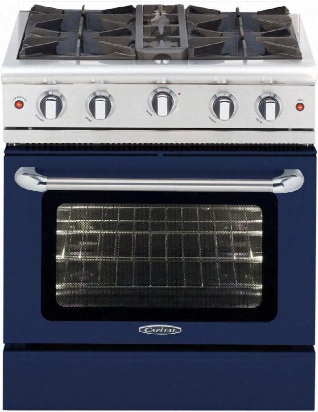 Mcor304dn 30" Culinarian Series Natural Gas Range With 4 Sealed Burners 4.9 Cu. Ft. Oven Capacity With Convection And Flush Island Trim In Cobalt