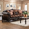 Elpis Collection SM6404-SF 96" Sofa with Chenille Fabric Intricate Wood Trim Rolled Arms and Bun Feet in