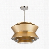 Godnik Collection D2970 15" Ceiling Pendant Light with 1 Light Bulb Capacity PVC and Metal Construction in Gold